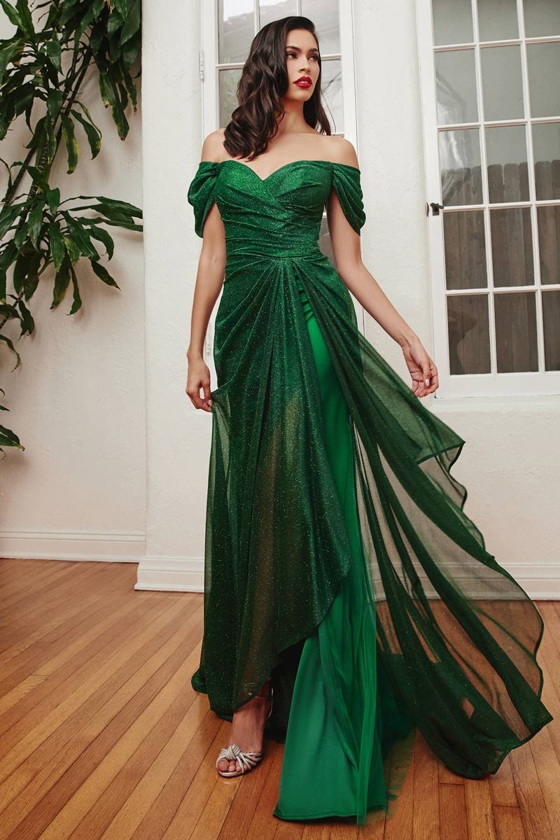 OFF THE SHOULDER GLITTER GOWN